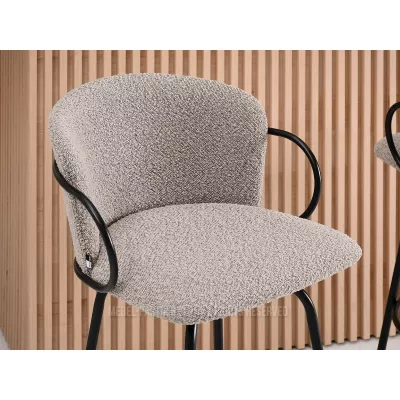 Barhocker MAKRINA - hellbeige / schwarz