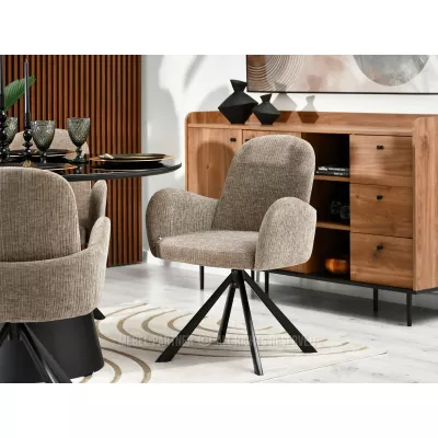 ZAINAB Polsterdrehstuhl - beige / schwarz