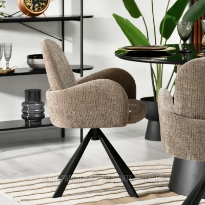 ZAINAB Polsterdrehstuhl - beige / schwarz