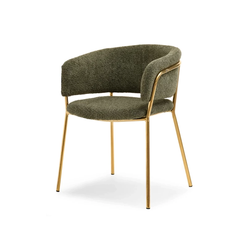 ANGELI Polsterstuhl für Esszimmer - grün/gold