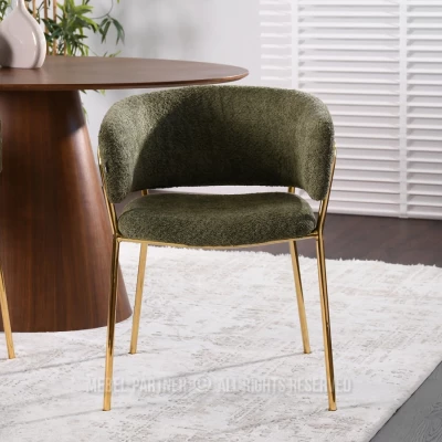 ANGELI Polsterstuhl für Esszimmer - grün/gold