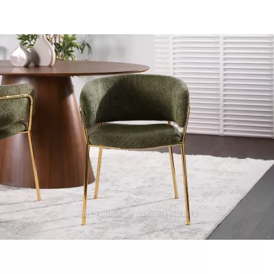 ANGELI Polsterstuhl für Esszimmer - grün/gold