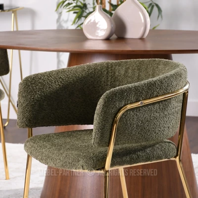 ANGELI Polsterstuhl für Esszimmer - grün/gold