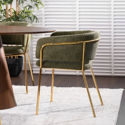 ANGELI Polsterstuhl für Esszimmer - grün/gold