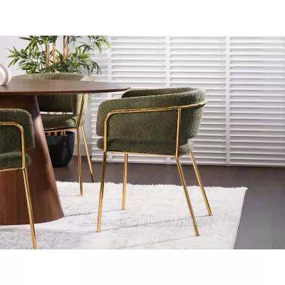 ANGELI Polsterstuhl für Esszimmer - grün/gold