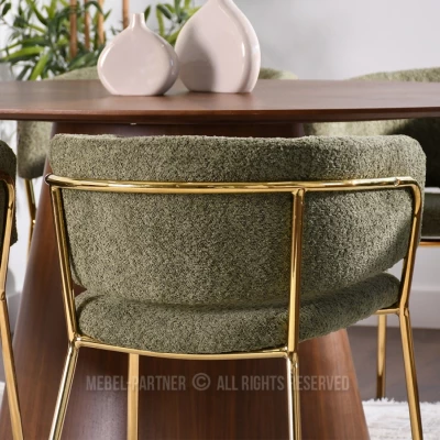 ANGELI Polsterstuhl für Esszimmer - grün/gold