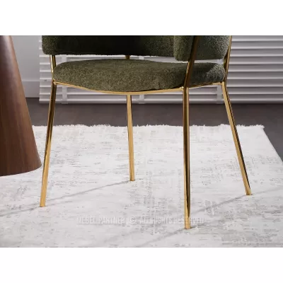ANGELI Polsterstuhl für Esszimmer - grün/gold