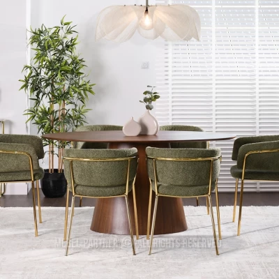 ANGELI Polsterstuhl für Esszimmer - grün/gold
