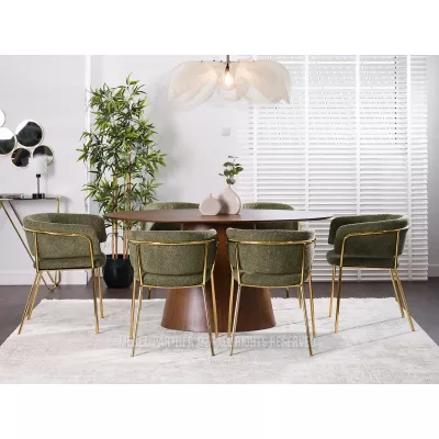 ANGELI Polsterstuhl für Esszimmer - grün/gold
