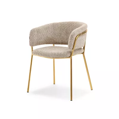 ANGELI Polsterstuhl für Esszimmer – Dunkelbeige/Gold