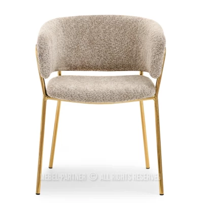 ANGELI Polsterstuhl für Esszimmer – Dunkelbeige/Gold