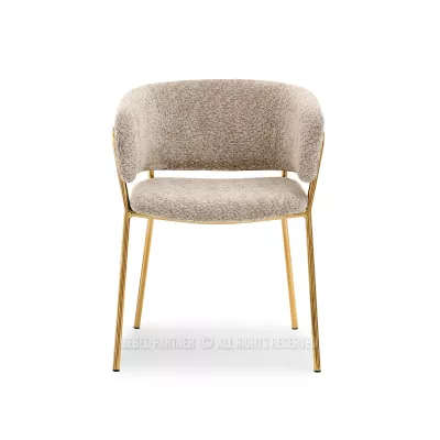 ANGELI Polsterstuhl für Esszimmer – Dunkelbeige/Gold