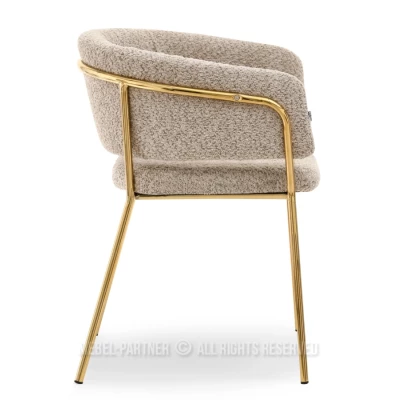 ANGELI Polsterstuhl für Esszimmer – Dunkelbeige/Gold