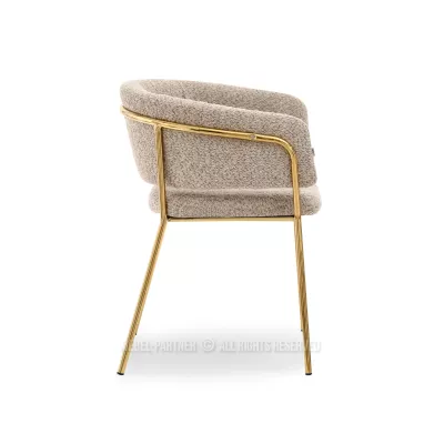 ANGELI Polsterstuhl für Esszimmer – Dunkelbeige/Gold