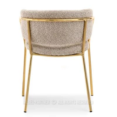 ANGELI Polsterstuhl für Esszimmer – Dunkelbeige/Gold