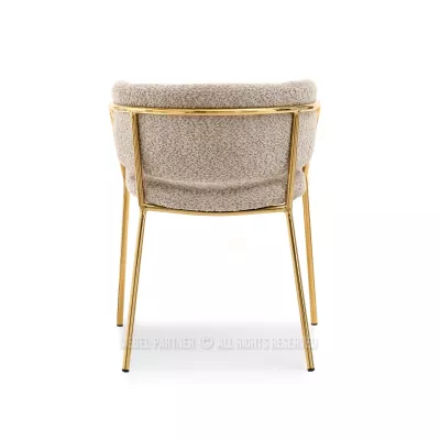 ANGELI Polsterstuhl für Esszimmer – Dunkelbeige/Gold