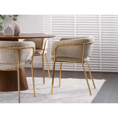 ANGELI Polsterstuhl für Esszimmer – Dunkelbeige/Gold