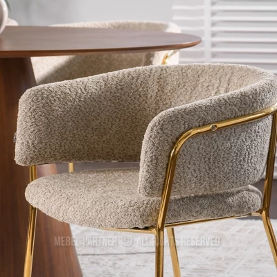 ANGELI Polsterstuhl für Esszimmer – Dunkelbeige/Gold