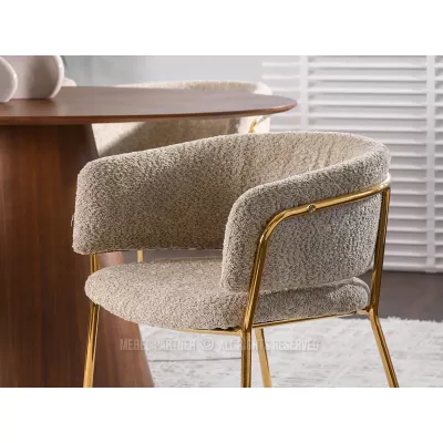 ANGELI Polsterstuhl für Esszimmer – Dunkelbeige/Gold