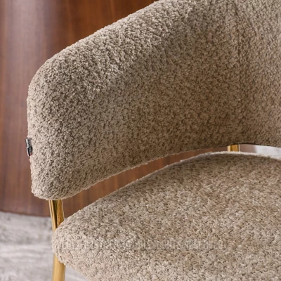 ANGELI Polsterstuhl für Esszimmer – Dunkelbeige/Gold