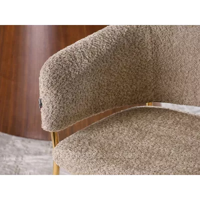 ANGELI Polsterstuhl für Esszimmer – Dunkelbeige/Gold