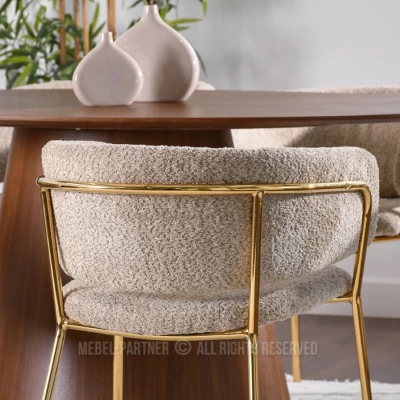 ANGELI Polsterstuhl für Esszimmer – Dunkelbeige/Gold