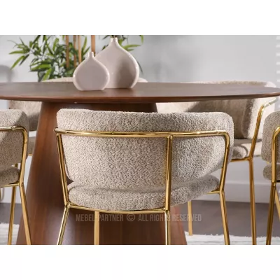 ANGELI Polsterstuhl für Esszimmer – Dunkelbeige/Gold