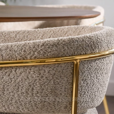 ANGELI Polsterstuhl für Esszimmer – Dunkelbeige/Gold