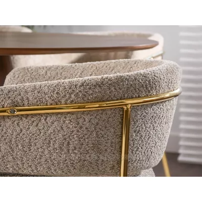 ANGELI Polsterstuhl für Esszimmer – Dunkelbeige/Gold