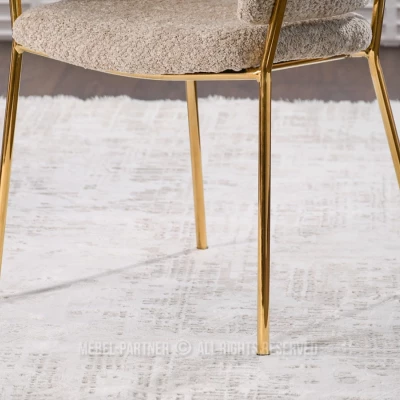 ANGELI Polsterstuhl für Esszimmer – Dunkelbeige/Gold