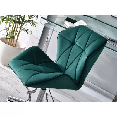 Drehbarer Polsterstuhl SALIHA – grün/chrom