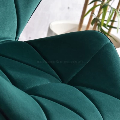 Drehbarer Polsterstuhl SALIHA – grün/chrom