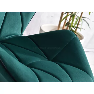 Drehbarer Polsterstuhl SALIHA – grün/chrom
