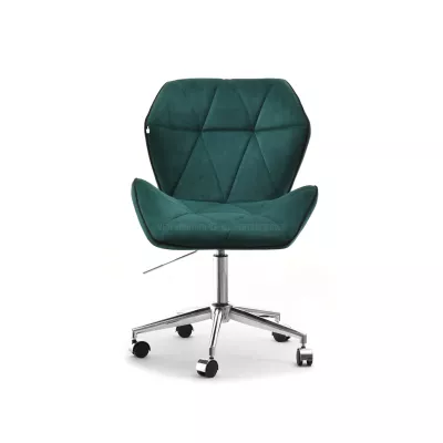 Drehbarer Polsterstuhl SALIHA – grün/chrom