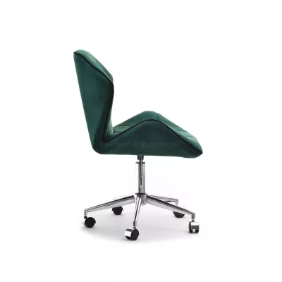 Drehbarer Polsterstuhl SALIHA – grün/chrom
