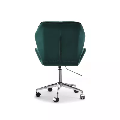 Drehbarer Polsterstuhl SALIHA – grün/chrom