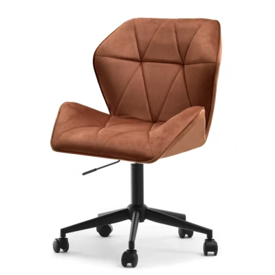 Drehbarer Polstersessel SALIHA – Kupfer/Schwarz