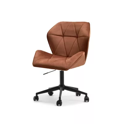 Drehbarer Polstersessel SALIHA – Kupfer/Schwarz