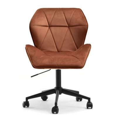 Drehbarer Polstersessel SALIHA – Kupfer/Schwarz