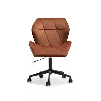 Drehbarer Polstersessel SALIHA – Kupfer/Schwarz