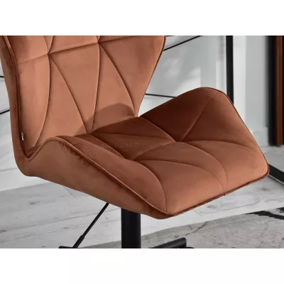Drehbarer Polstersessel SALIHA – Kupfer/Schwarz