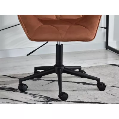 Drehbarer Polstersessel SALIHA – Kupfer/Schwarz