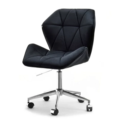 Drehbarer Polsterstuhl SALIHA – schwarz/chrom
