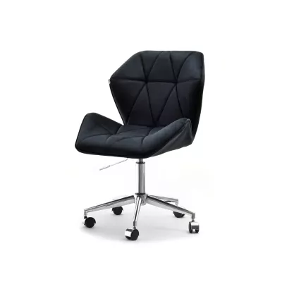 Drehbarer Polsterstuhl SALIHA – schwarz/chrom