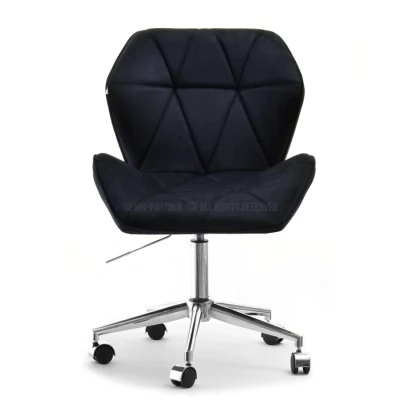 Drehbarer Polsterstuhl SALIHA – schwarz/chrom