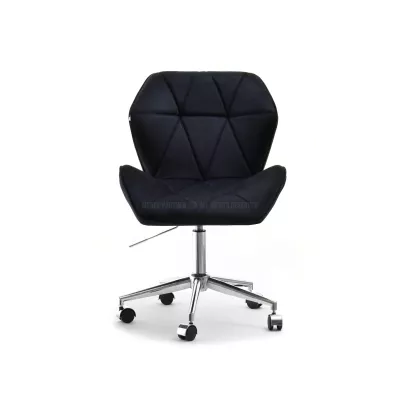 Drehbarer Polsterstuhl SALIHA – schwarz/chrom