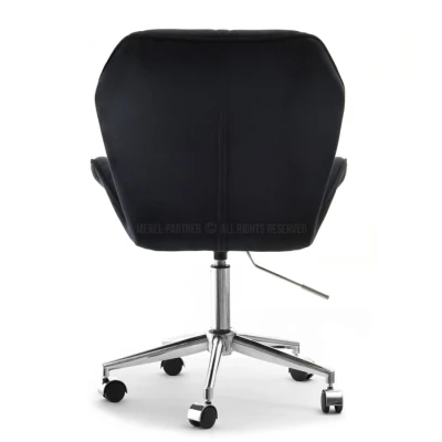 Drehbarer Polsterstuhl SALIHA – schwarz/chrom