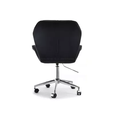 Drehbarer Polsterstuhl SALIHA – schwarz/chrom