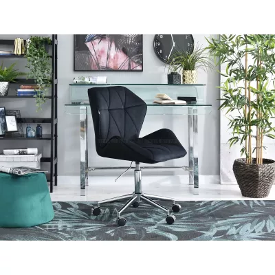 Drehbarer Polsterstuhl SALIHA – schwarz/chrom