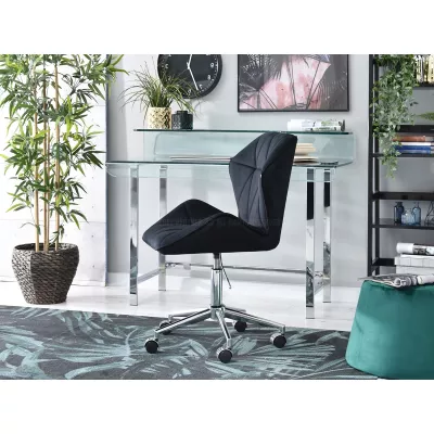 Drehbarer Polsterstuhl SALIHA – schwarz/chrom